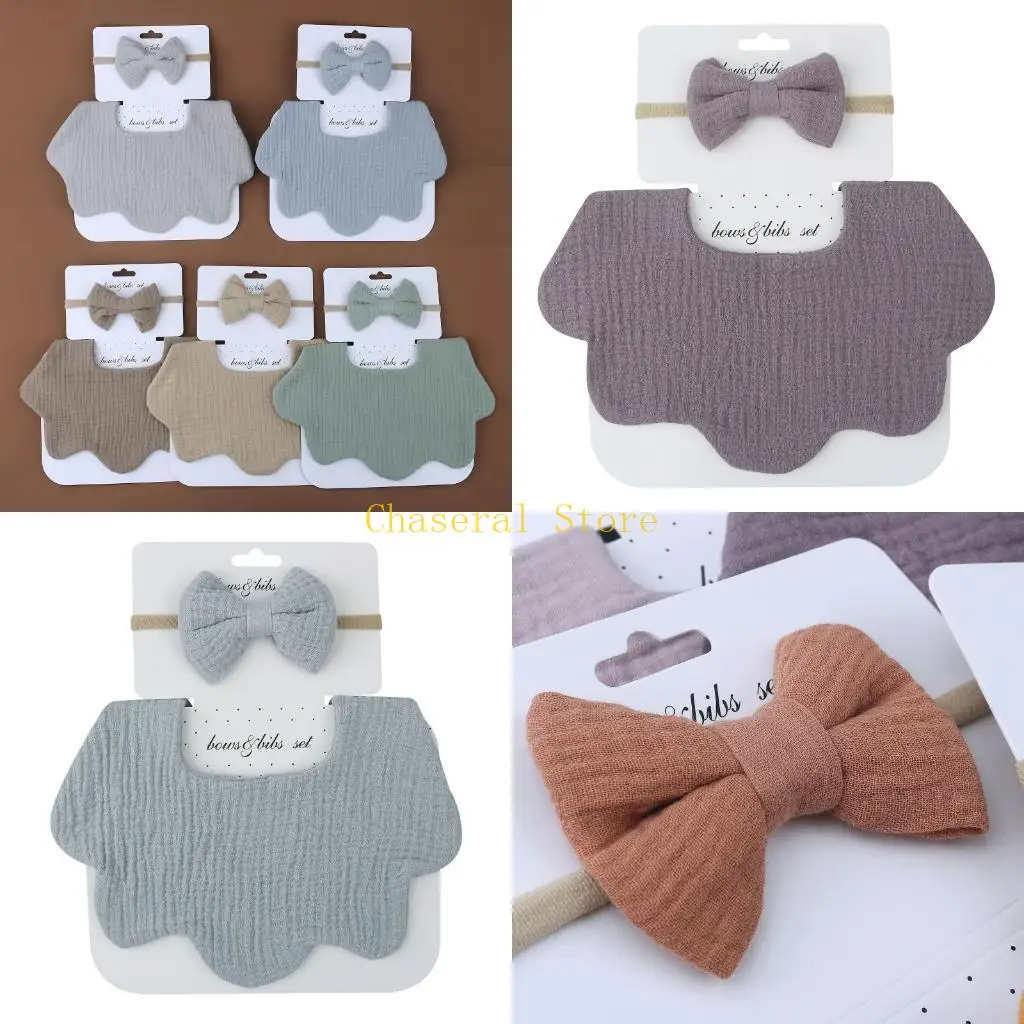 

E7CE Новорожденный Baby Bib Apressent Saliva Полотенце с набором Bowknot Burp Clate