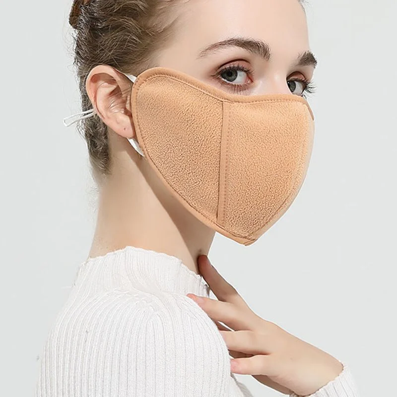 

Winter Austenitic Fleece Thermal Mask for Women Thickened Cold Resistant Warm Windproof Breathable Face Mask Eye Protection