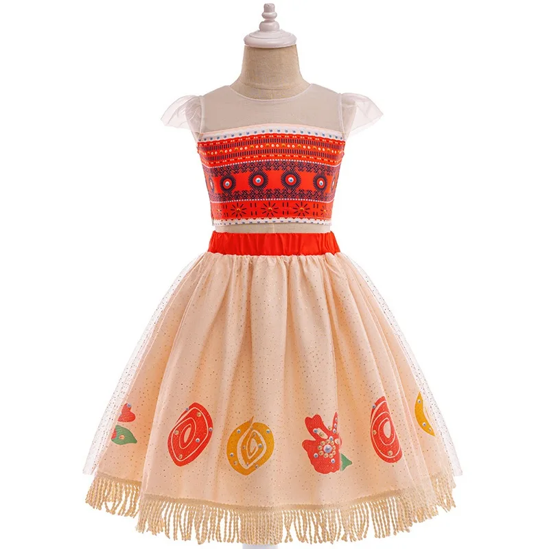 Cossky Moana Princess Cosplay Costume Children Girls Shirt Dress Suits Halloween Carnival Party Costume