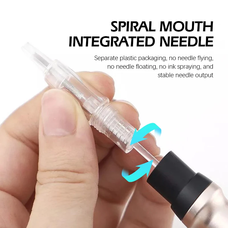 20/100PCS Cartridge Needles for Permanent Makeup Machine 1R 3R 5R 5F 7F Disposable Safe Spiral Mouth Tattoo Needle
