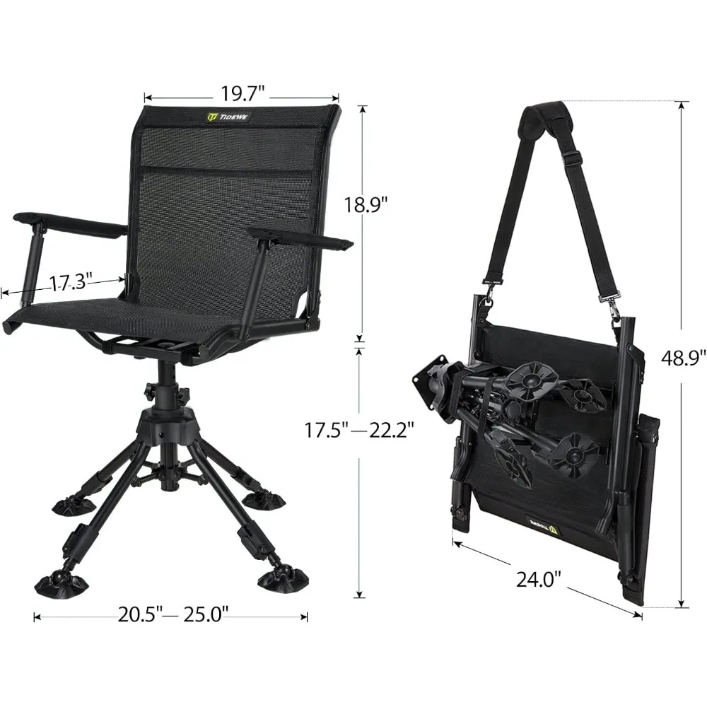 كرسي صيد مع مقعد ساخن، دوار 360 درجة، تحكم في درجة الحرارة 3 مستويات، سلسلة ThermoCore