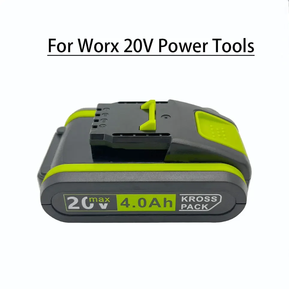 Worx New Power Tools Rechargeable Replacement Lithium Battery 20V 4000mAh for Worx WA3551 WA3553 WX390 WX176 WX178 WX386 WX678