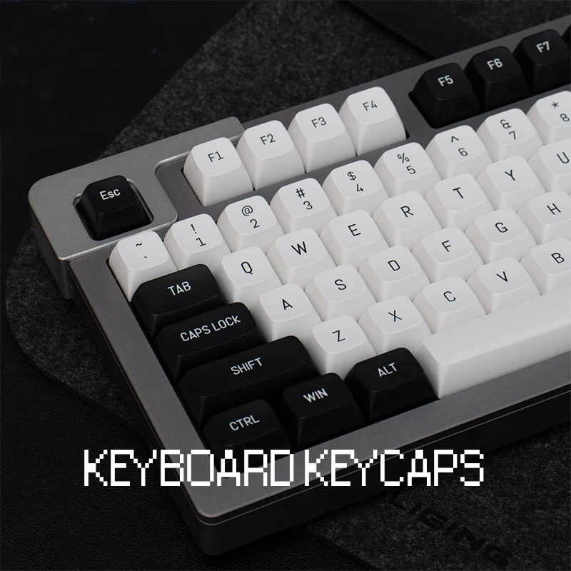 Black and White Theme Double Shot KEYBOARD KEYCAPS Sublimation Custom 150 Keys CSA Profile PBT Keycaps for Mechanical Keyboard