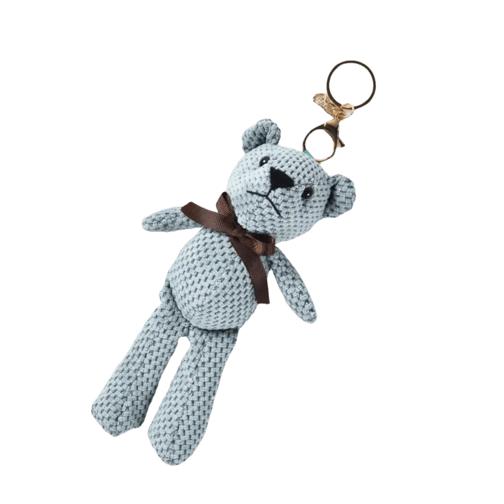 Soft Stuffed Pineapple Bear Plush Toys Creative Design Super Cute Stuffed Bear Keychain Mini Size Plush Pendant Toy Key Pendant