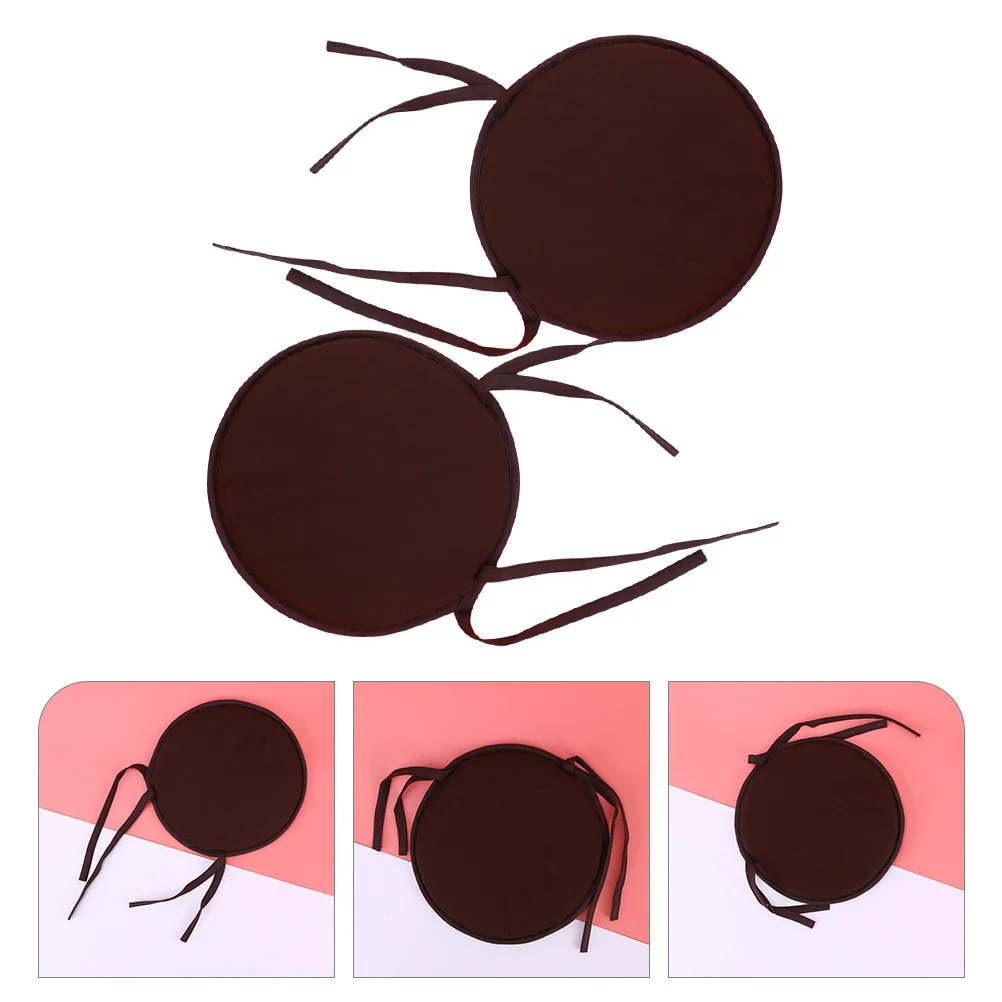 

2Pcs Thickened Fabric Seat Cushion Round Chair Pad with Ties for Dining Room Office Home Use Comfortable Sitting Cushion