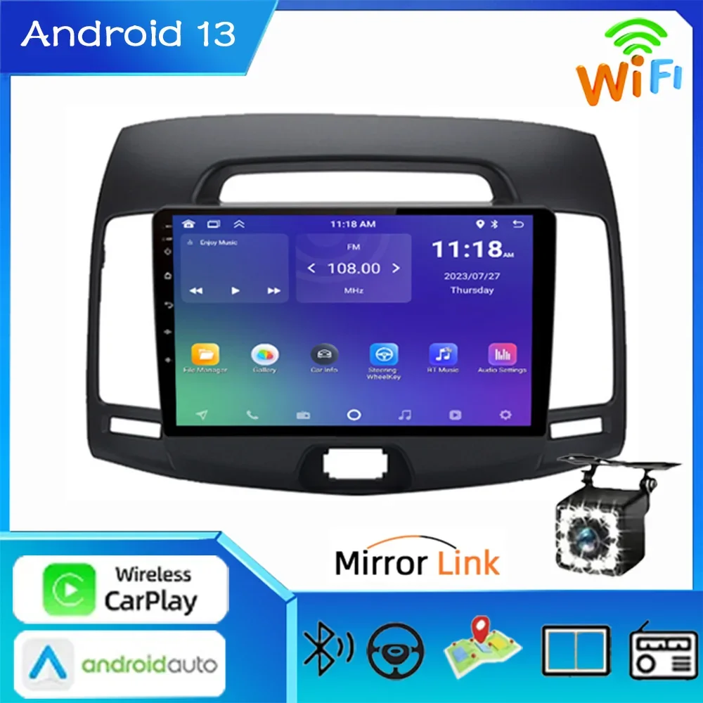 

2Din Car Radio Android 13 Multimedia Player GPS Navigation Stereo Carplay Bluetooth Autoradio For Hyundai Elantra 4 2006-2012