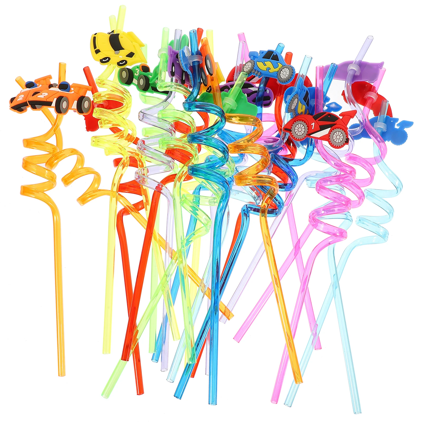 

24Pcs Party Drinking Straws Creative Novelty Curved Reusable Plastic Straws for Juice Cocktails Cold Drinks Party Straw