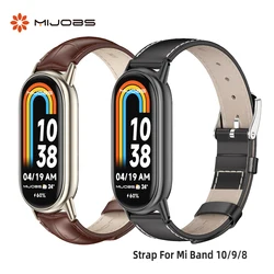 Strap For Mi Band 10 Watchband for Xiaomi Smart Band 10 Bracelet Wristband for Mi band 9 8 7 6 5 Genuine Leather Replacement