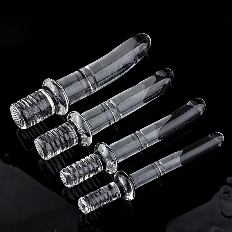 Female Anal Plug Dildo Sword-Like Model Glass Crystal Dildo Toy Male Anal Plug Glass Dildo Ddult Female Vaginal Masturbation Toy