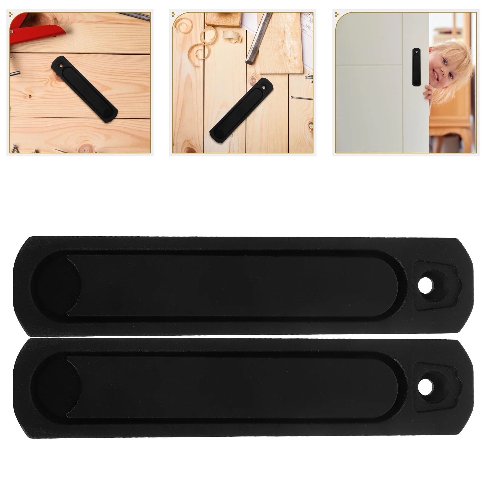 

2 Pcs Lock Glass Window Handle Metal Balcony Sliding Door Pull