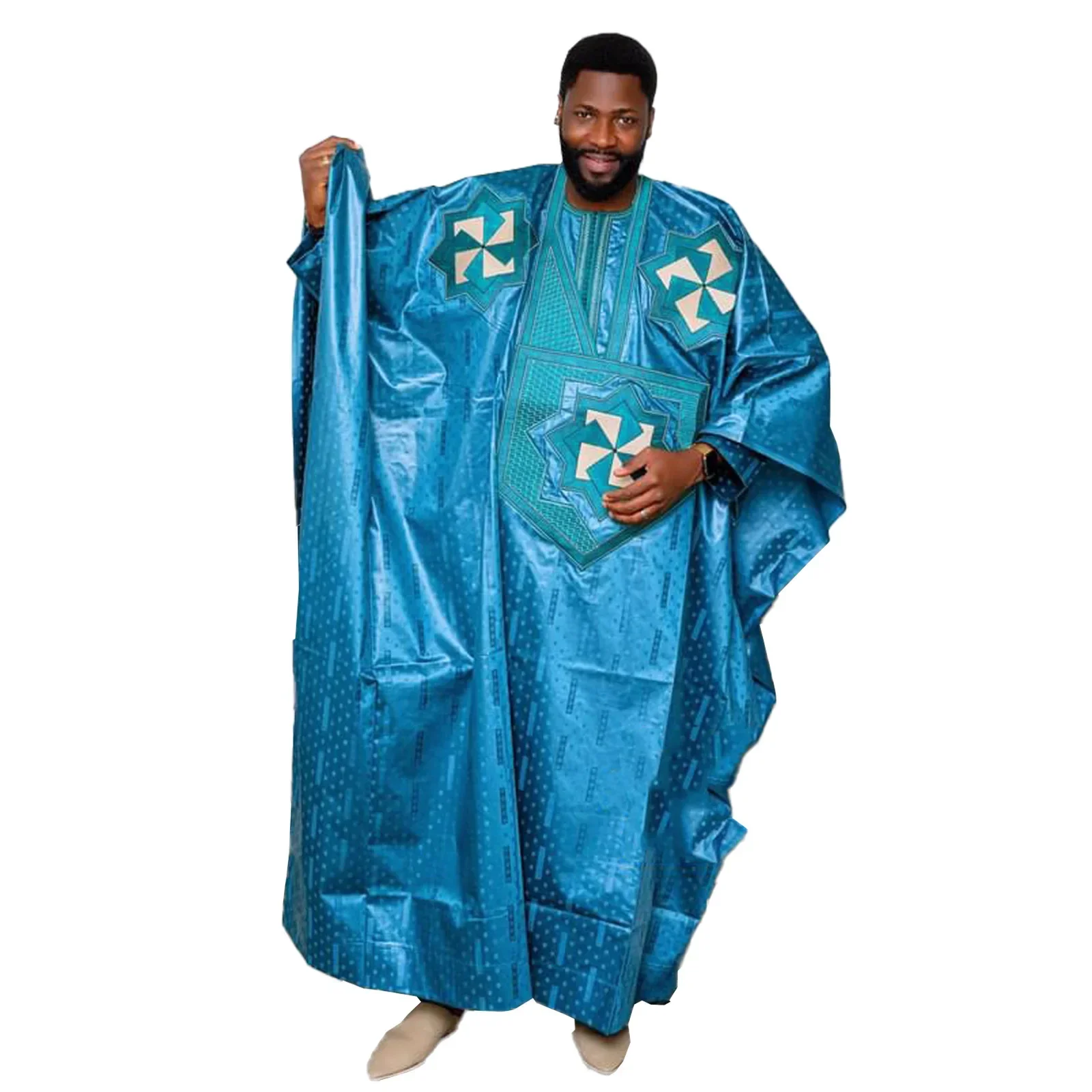 African Clothes For Man Bazin Riche Embroidery Design Top Long Sleeve