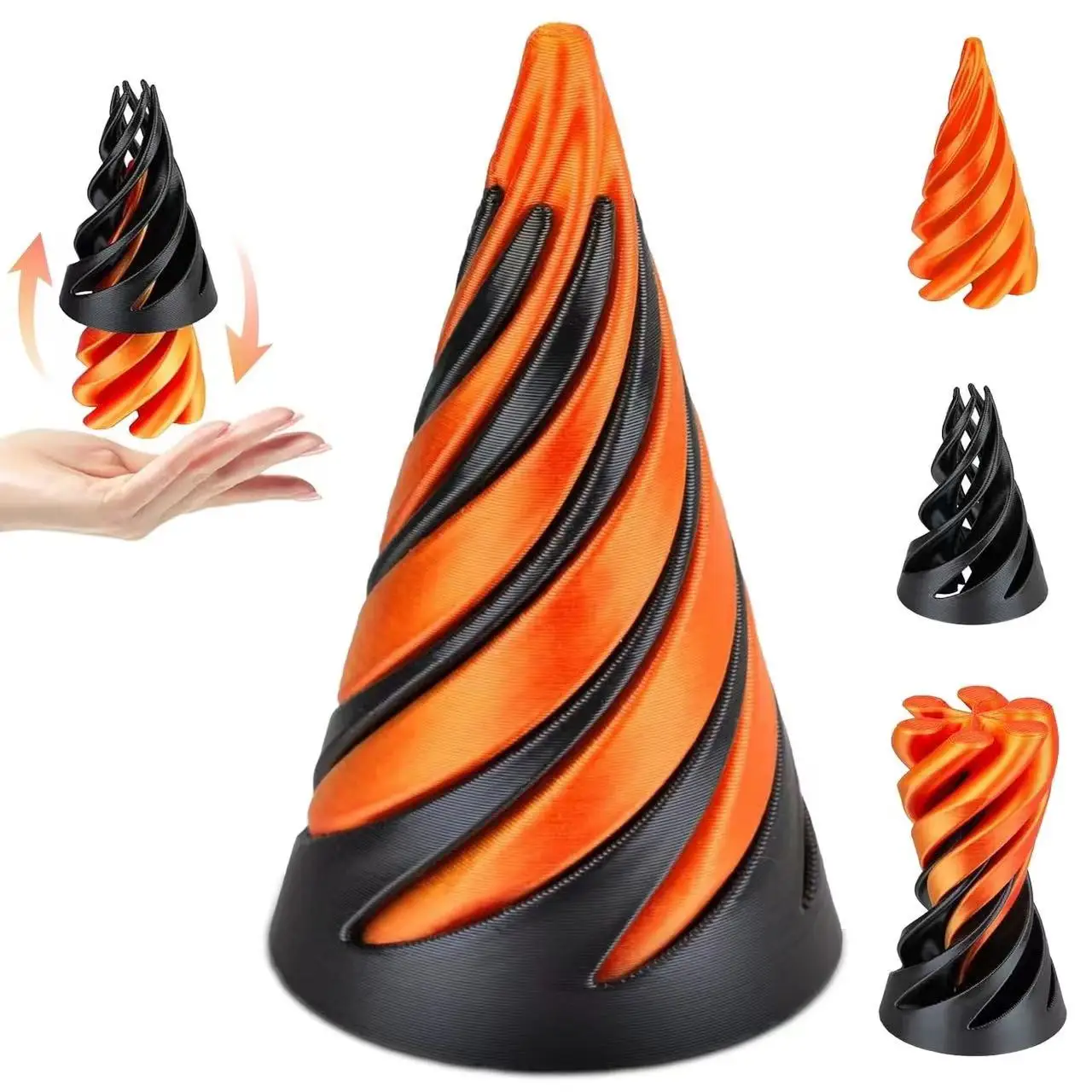 New 3D print intelligent development spiral cone toy vent spiral line visual illusion rotating toy creativity restless hot sell