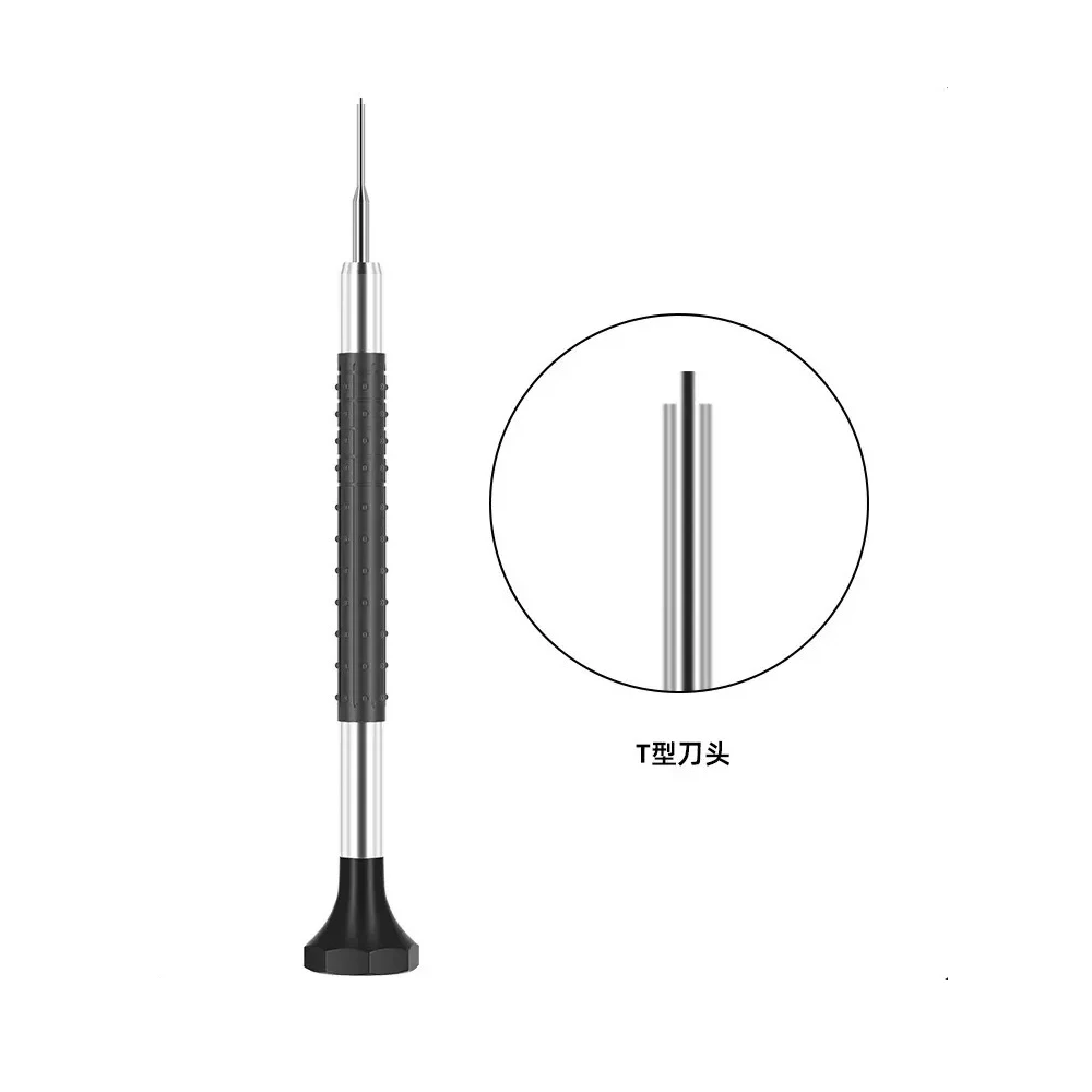 Watch repair screwdrivers, non-slip flat blade T-shaped tips, scratch-free strap removal, 6-piece se