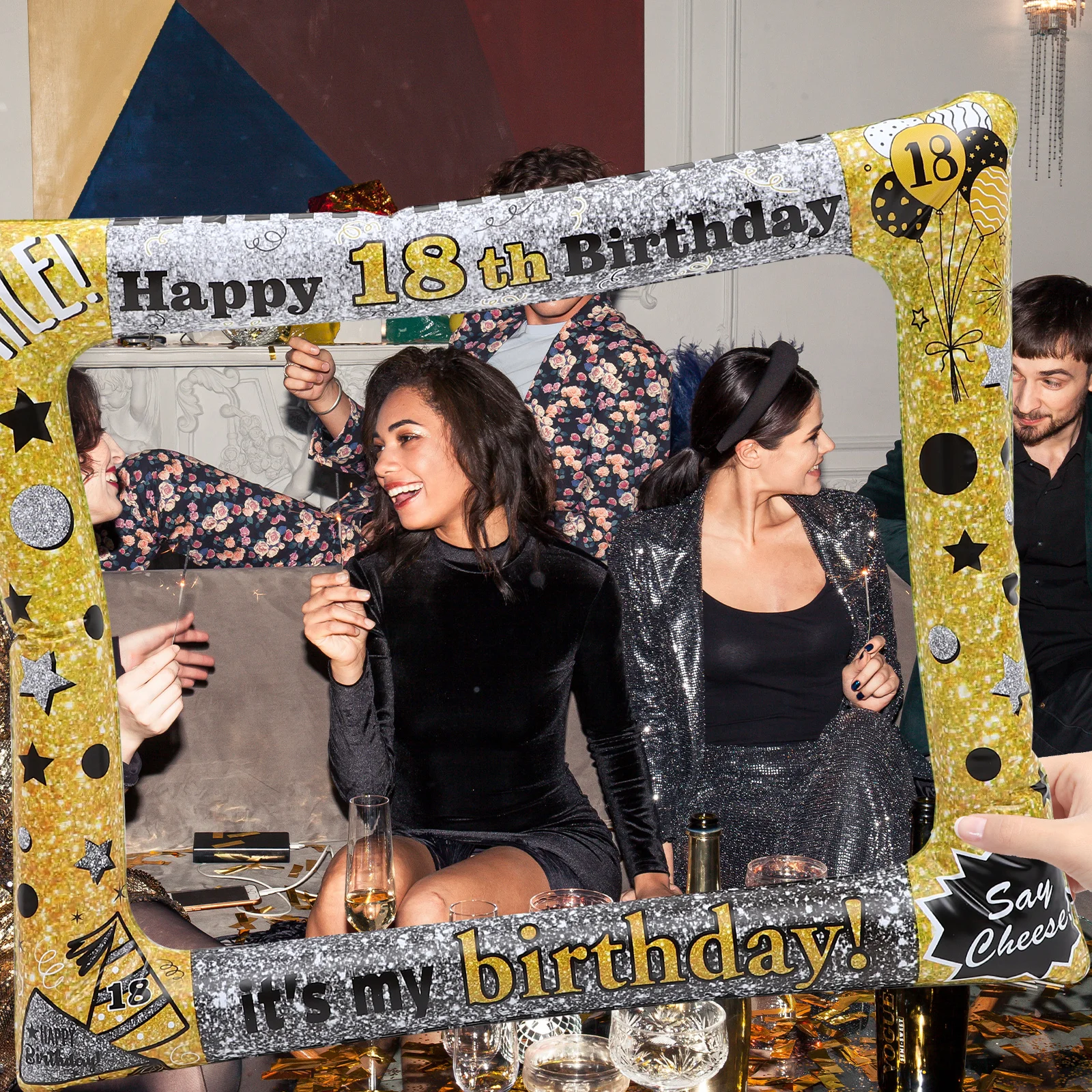 

Fun Photo Booth Props Inflatable Picture Frame for Party Decor Birthday Celebration Photography Enthusiasts Favorite