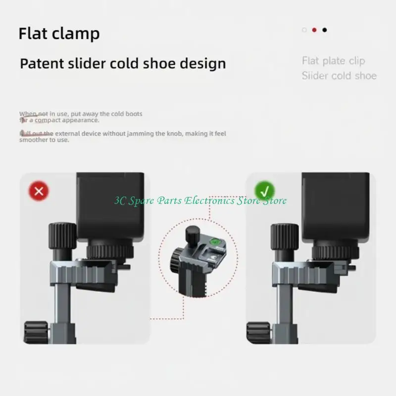 SZ Aluminum Alloy Device Mount with Cold Shoe Slot 1/4 Screws for Tablets Phones Tripods