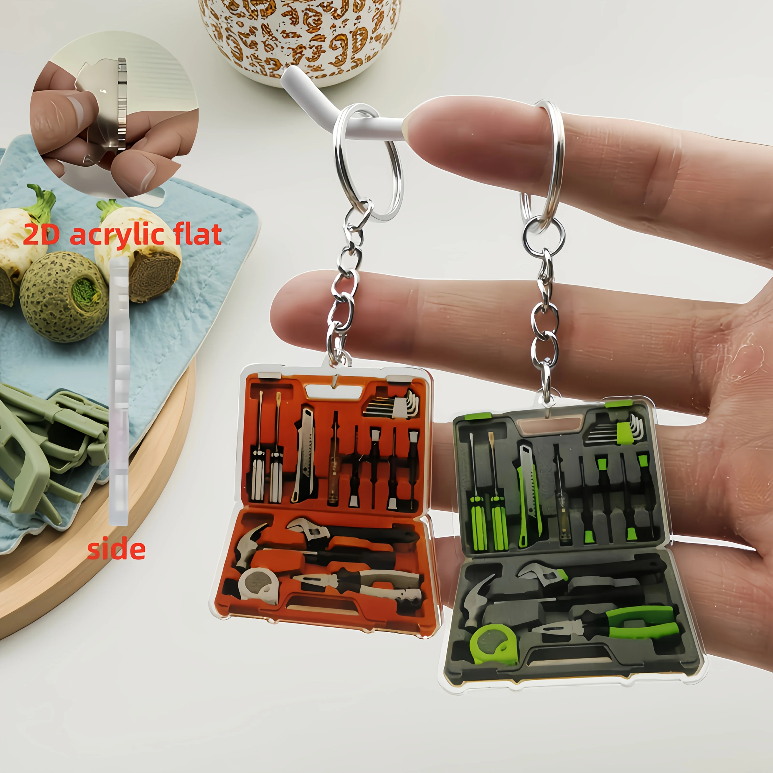 2D Plane Repair Toolbox Keychain – Car Keys, Backpack, Office, Party, Phone, Gym Bag, Luggage, Home Keys, Commemorative Gift