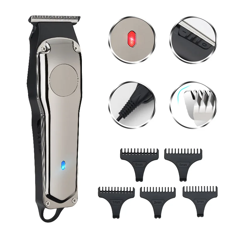 Resuxi LK1919 Wholesale Professional USB Rechargeable Cutting LCD Display Cordless Barberia Hair Clipper and Haq Bread Trimmers