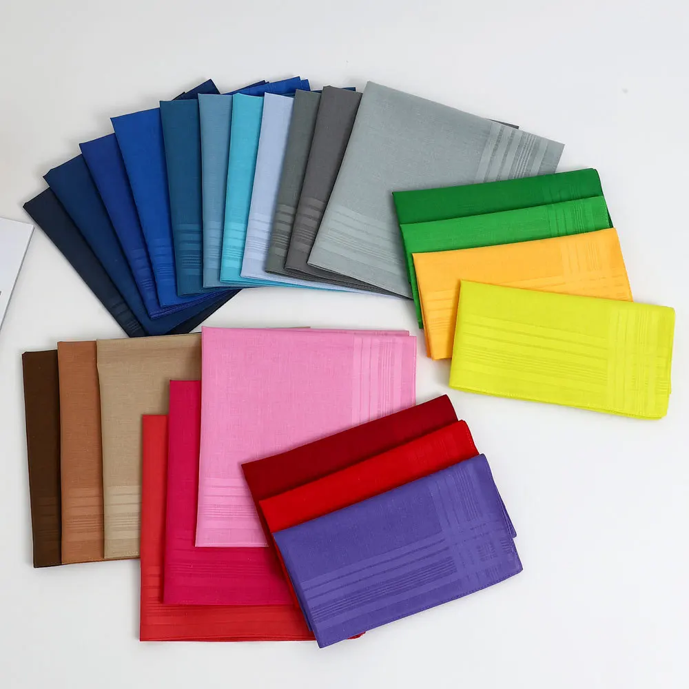 12Pcs Women's Pure Cotton Handkerchief Cotton Men's Solid Color Plain Color Coaster Old-fashioned Absorbent Sweat Towel