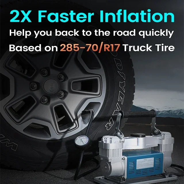 for double 40 cylinder portable tire inflators 12V electric automatic inflator car RV tyre air pump compressor machine