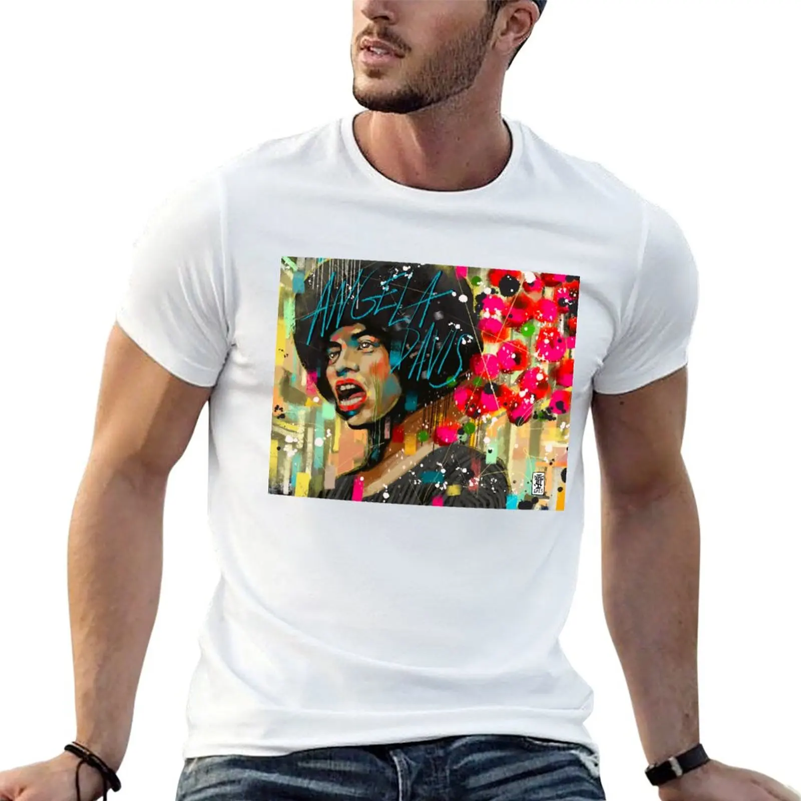 

prints with shirts t men 100% Davis Angela T-Shirt shirt t cotton