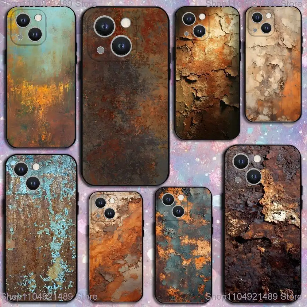 

Retro Industrial Style Rusty Phone Case For iPhone 17,16,15,14,13,12,Plus,Pro Max,XS,X,XR,SE,Mini,8,7,Soft Silicone Black Cover