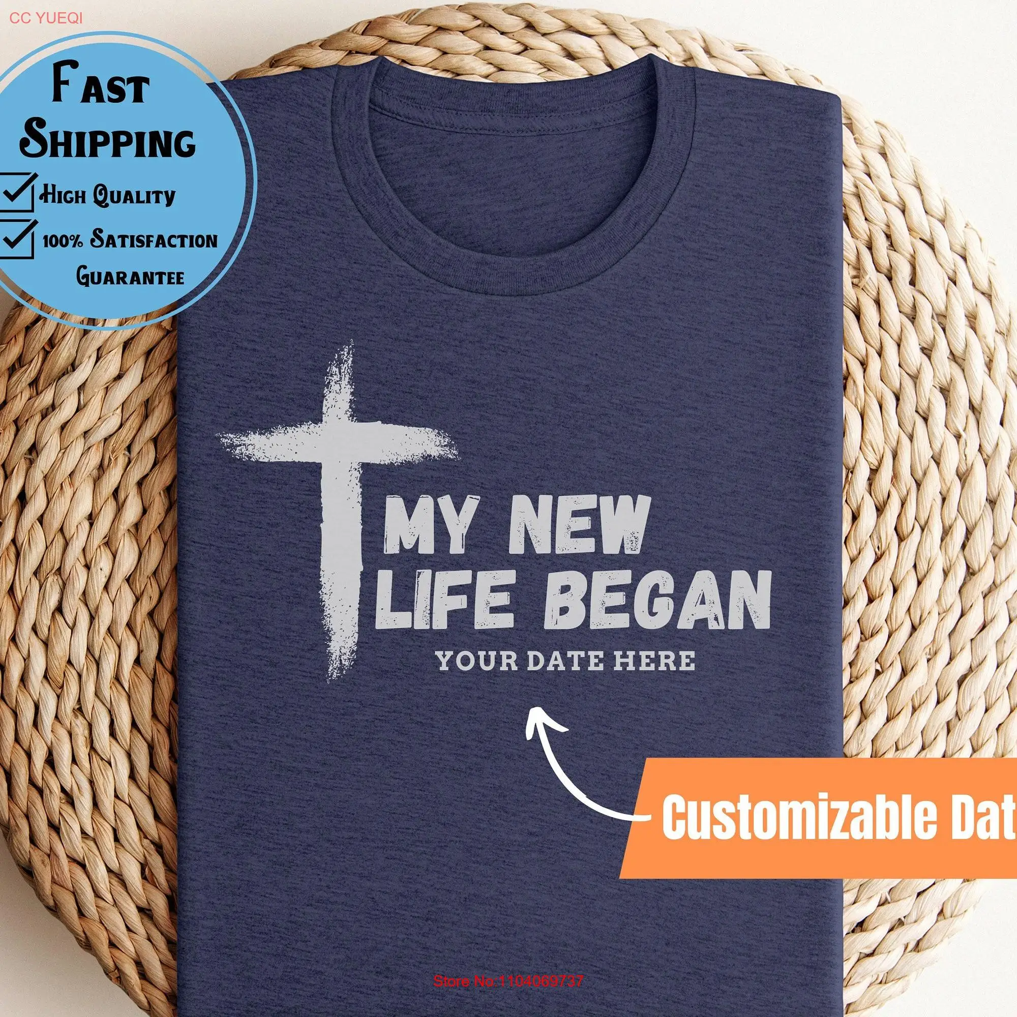 Personalized for Baptism Custom Baptized T Shirt Saved by Grace Church Jesus long or short sleeves