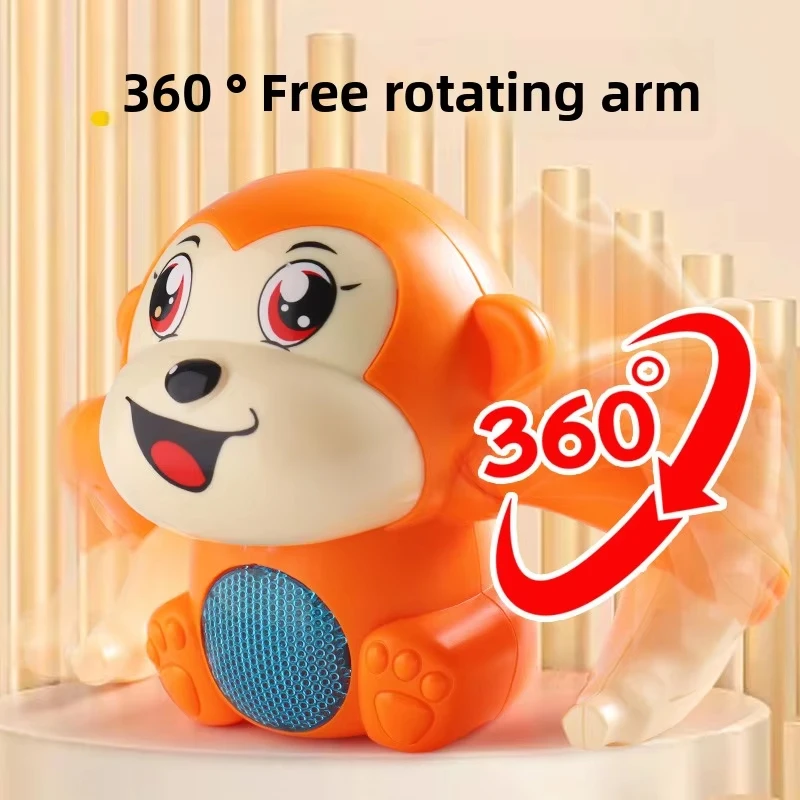 1 Baby Toy Tlectric Rolling Monkey Light Music Puzzle Sound Prompt Tumbling Monkey Children's Toy Gift Preschool Education Toy