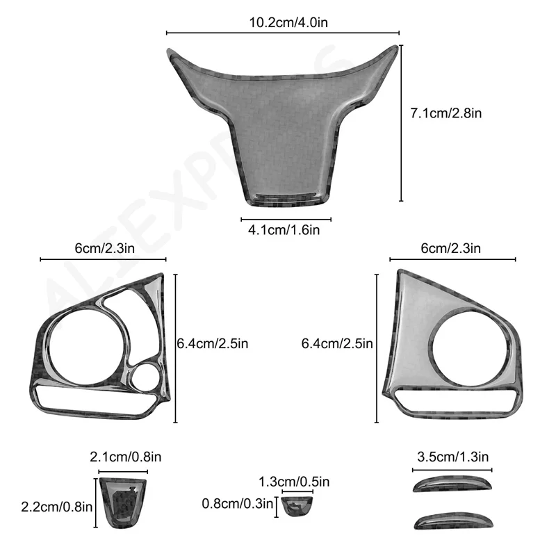 New Carbon Fiber Steering Wheel Button Switch Panel Trim Cover Car Decoration Accessories For  Civic 10th FC/FK 2016-2019