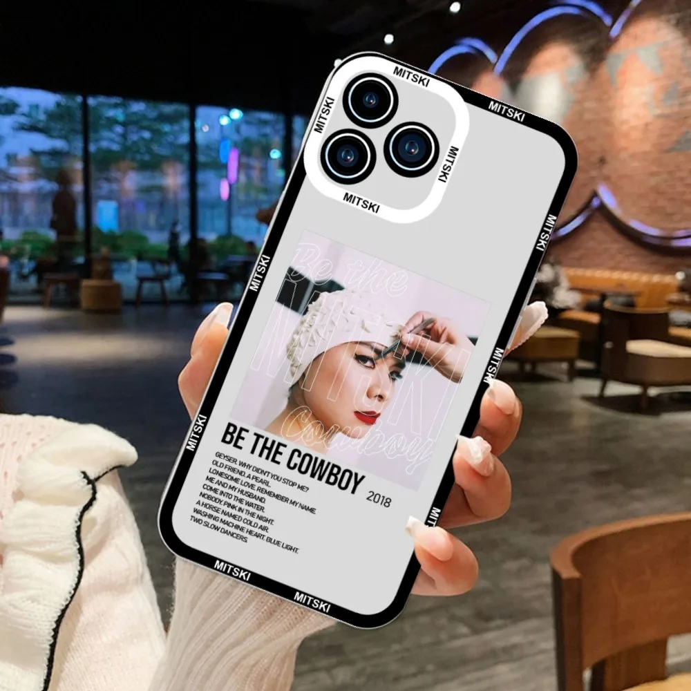 Funda de teléfono Singer Mitski para iPhone 11 12 Mini 13 14 15Pro Max carcasa transparente