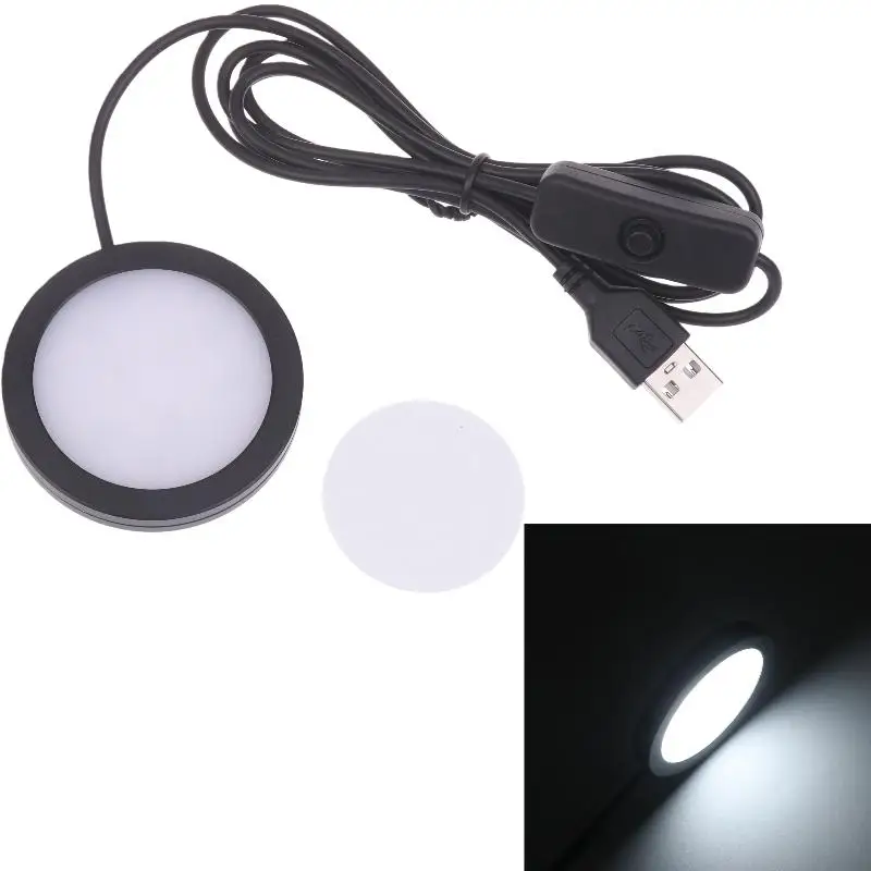 

60*8mm 5V USB Round Ultra-thin Light Warm Light/White Light Showcase Clothing Cabinet Wine Cabinet Light DIY Accessories