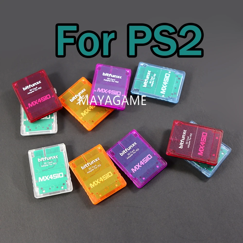 

8pcs For PS2 Console MX4SIO SIO2SD Memory Card Program Game Transparent Housing TF/SD Card Adapter