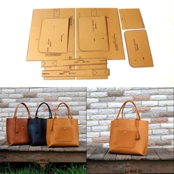 1 set fai da te nuova moda borsa a tracolla modello borsa tote modello artigianale in pelle modello di cucito stencil in carta kraft fai da te