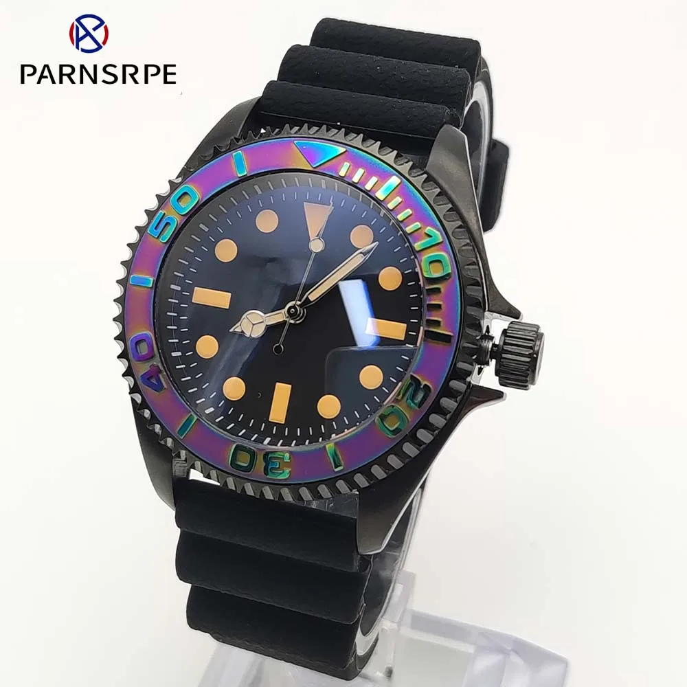 Men\'s Automatic Mechanical Waterproof Watch Black Business Fashion Watch Sapphire Glass Rubber Strap NH35 Watch