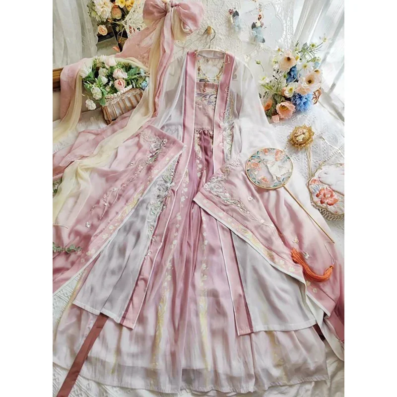 Chinese Women Female Carnival Cosplay Costume Ancient Traditional Green Blue Purple Hanfu Dance Dress MN1