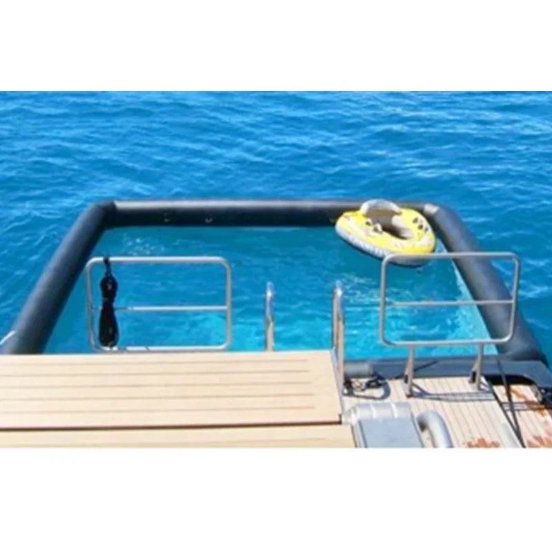 Inflatable Yacht Floating Ocean Sea Swimming Pool With Anti Jellyfish Net for Sale Inflatable Pontoons