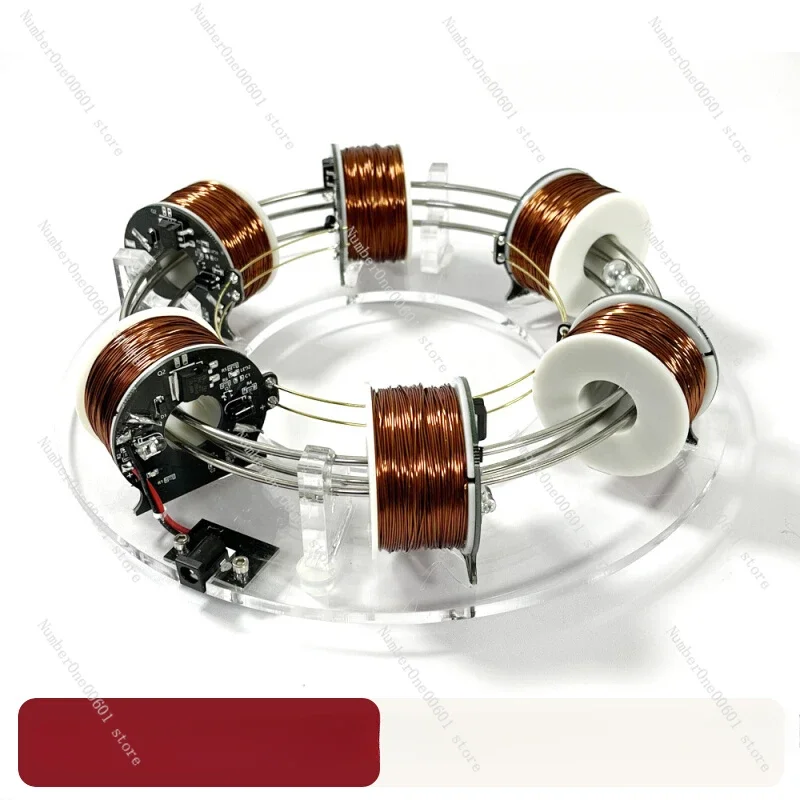 Electromagnetic coil accelerator 6 sets of coils perpetual motion machine model magnetic ornament gift