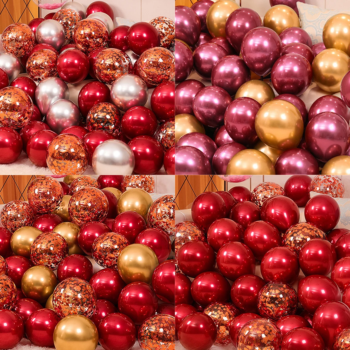 

40PCS 10inch Pomegranate Red Confetti Latex Balloons Wedding Globos Birthday baby shower House Valentine's Day party Decorations