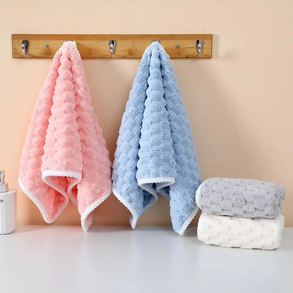 

Soft Coral Velvet Towel Plain Edge Thickening Towel Is Not Easy To Shed Solid Color Soft Absorbent Household Easy Towels