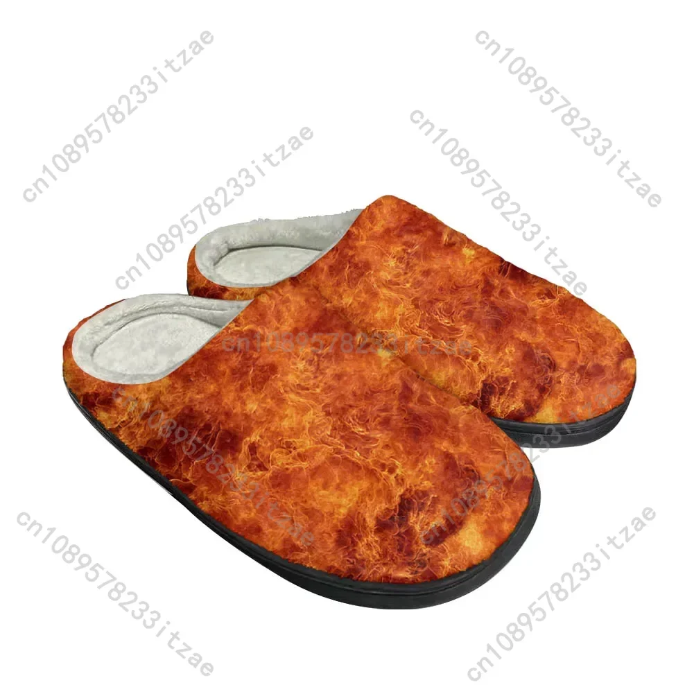 Hot New Cool Flame Fashion Cotton Custom Slippers Mens Womens Teenager Plush Casual Keep Warm Shoes Thermal Comfortable Slipper