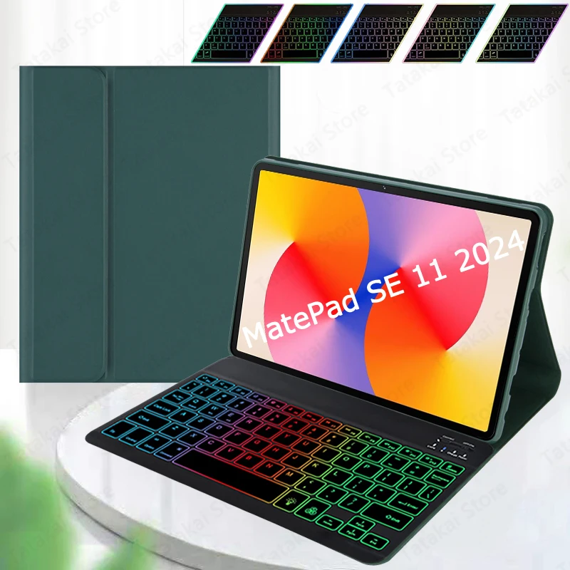 

Rainbow Backlit Keyboard for Huawei MatePad SE 11 2024 Keyboard Case MatePad SE 11'' Keyboard Spanish Arabic Russian English