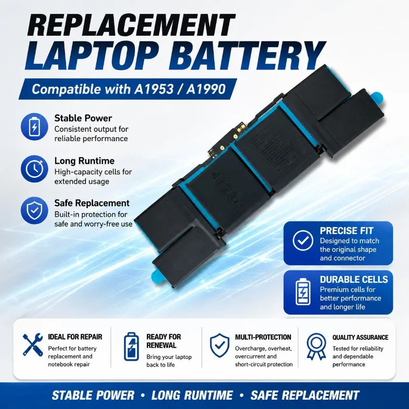 

6900Compatible with A1953 A1990 Notebook Battery High Capacity Long Runtime Safe Replacement for Pro 15 Inch Laptop Battery Pack