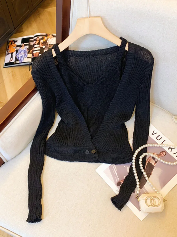 Sweet Gyaru Long Sleeve Slim Knitted Tops Autumn Winter Women Chic O-Neck Solid Sweater Korean Style Simple Cozy Pullover Trend