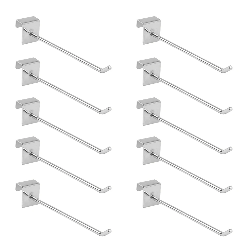 

20Pcs Metal Square Tube Hooks Silver Color Sturdy Design Storage Solution Retail Hanger Holder Display Shelf Hooks Supermarket