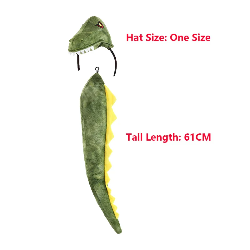 Children Stage Performance Dinosaur Cosplay Tail Party Suit Outfits Halloween Carnival Headset Costume Dress up Birthday Props