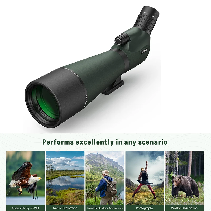 

MidTen 20-60x80 Spotting Scope Kit High-Power Zoom BAK4 Prism Optics Spotter Scope for Bird Watching & Wildlife Viewing