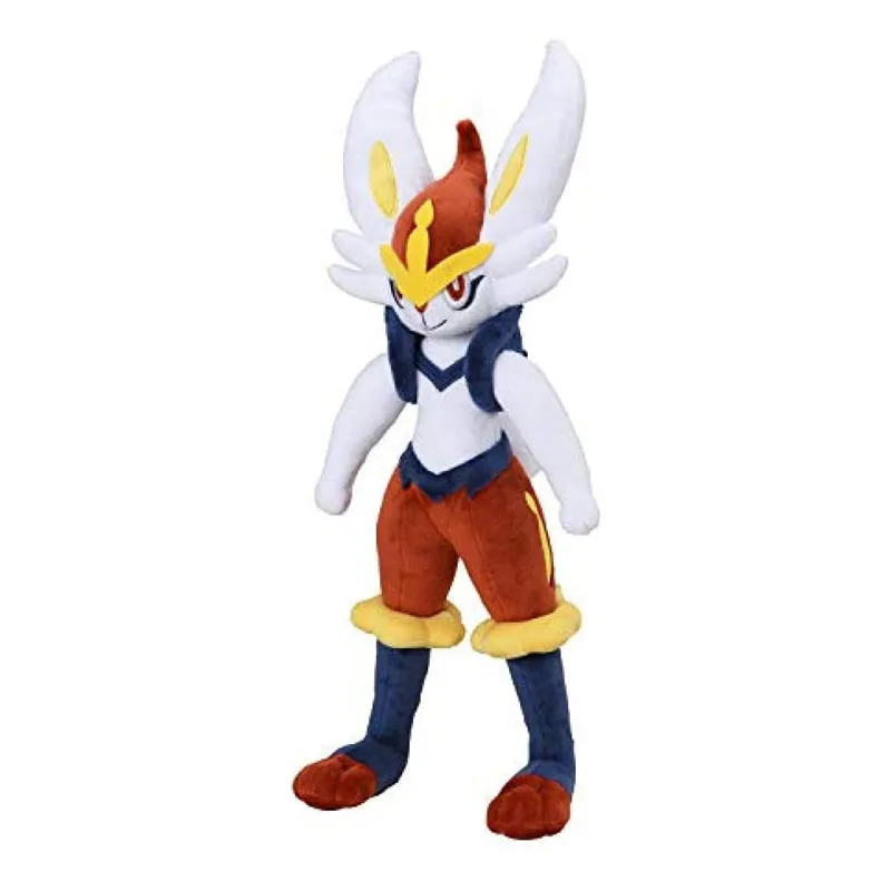 Cinderace Plush Toy Pokémon Sword and Shield Scorbunny Raboot Evolution Pokemon Peluche Doll Cartoon Bunny Rabbit Gift