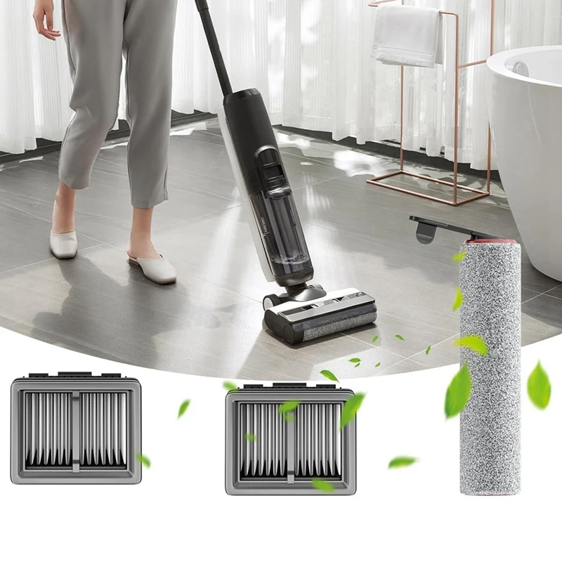 M14K-Replacement Vacuum Filters Roller Brushes For Dreame H12 Pro Wet Dry Vacuum Cleaner, Efficient Replacement Filters