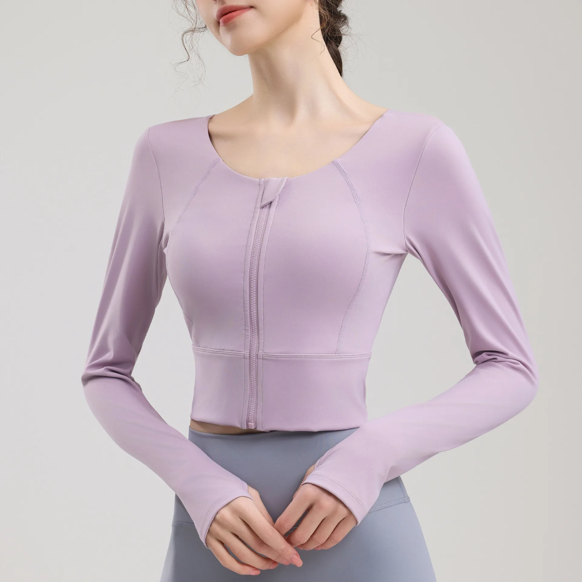 

Женская футболка на молнии с длинным рукавом для йоги на спине, однотонная сетчатая футболка с нагрудником, эластичные дышащие топы для фитнеса, тренажерного зала, пилатеса