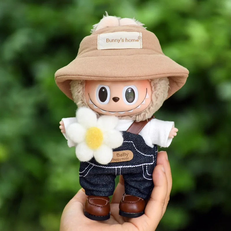 

Labubu Clothes Suitable Labubu V1V2 Spring Wild Strap Pants Set Cute Cartoon Creative Design Childrens Gift Toy Collection Model