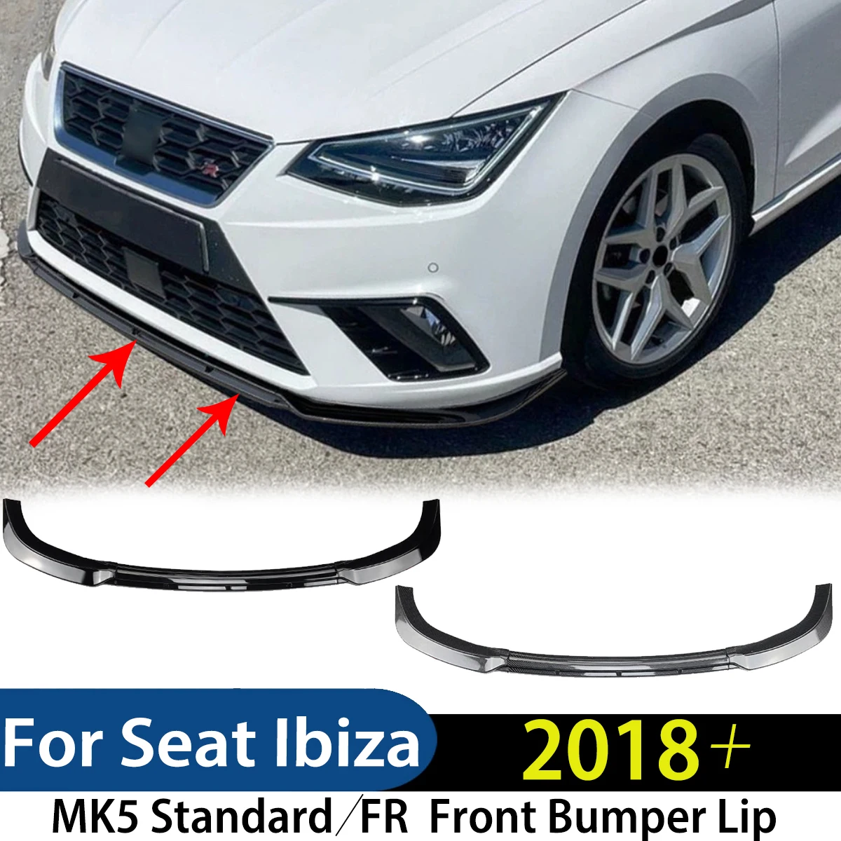

Для Seat Ibiza MK5 Standard/FR 2018+ автомобильный передний бампер, нижний сплиттер, спойлер, диффузор, автоаксессуары, модификация, внешний вид
